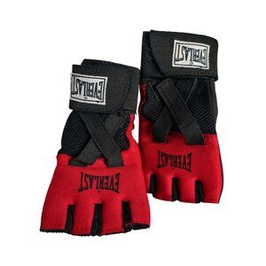 Everlast MMA Kickboxing Training Gel Gloves Red/Black Fingerless Handwraps S/M